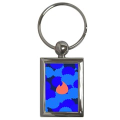 Image Orange Blue Sign Black Spot Polka Key Chains (rectangle)  by Mariart