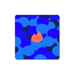Image Orange Blue Sign Black Spot Polka Square Magnet