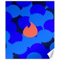 Image Orange Blue Sign Black Spot Polka Canvas 20  X 24   by Mariart