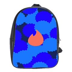 Image Orange Blue Sign Black Spot Polka School Bags(large) 