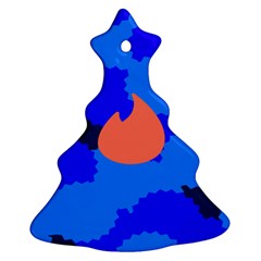 Image Orange Blue Sign Black Spot Polka Ornament (christmas Tree) 
