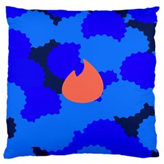 Image Orange Blue Sign Black Spot Polka Large Cushion Case (one Side) by Mariart