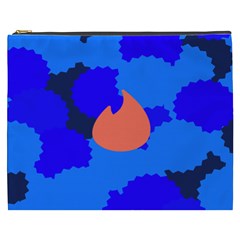 Image Orange Blue Sign Black Spot Polka Cosmetic Bag (xxxl)  by Mariart