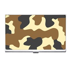 Initial Camouflage Camo Netting Brown Black Business Card Holders
