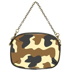 Initial Camouflage Camo Netting Brown Black Chain Purses (one Side)  by Mariart