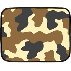 Initial Camouflage Camo Netting Brown Black Double Sided Fleece Blanket (mini) 