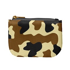 Initial Camouflage Camo Netting Brown Black Mini Coin Purses