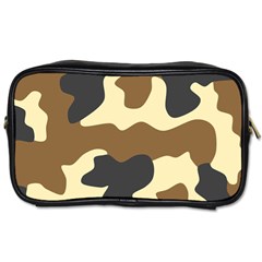 Initial Camouflage Camo Netting Brown Black Toiletries Bags by Mariart