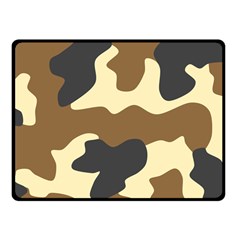 Initial Camouflage Camo Netting Brown Black Fleece Blanket (small) by Mariart
