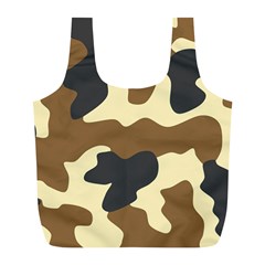 Initial Camouflage Camo Netting Brown Black Full Print Recycle Bags (l) 