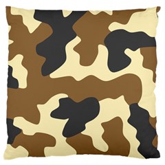 Initial Camouflage Camo Netting Brown Black Large Flano Cushion Case (one Side) by Mariart