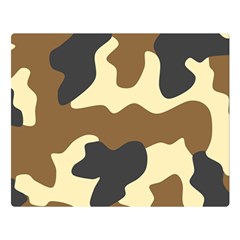 Initial Camouflage Camo Netting Brown Black Double Sided Flano Blanket (large)  by Mariart