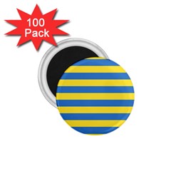 Horizontal Blue Yellow Line 1 75  Magnets (100 Pack) 
