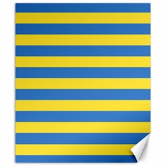 Horizontal Blue Yellow Line Canvas 20  X 24   by Mariart