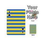 Horizontal Blue Yellow Line Playing Cards 54 (Mini)  Front - Spade4