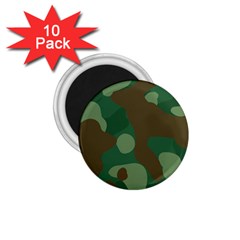 Initial Camouflage Como Green Brown 1 75  Magnets (10 Pack)  by Mariart