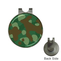 Initial Camouflage Como Green Brown Hat Clips With Golf Markers by Mariart