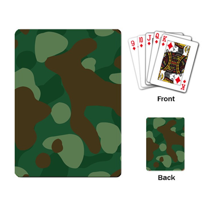 Initial Camouflage Como Green Brown Playing Card
