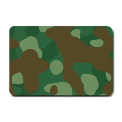 Initial Camouflage Como Green Brown Small Doormat  by Mariart