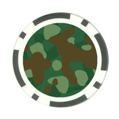 Initial Camouflage Como Green Brown Poker Chip Card Guard (10 Pack) by Mariart
