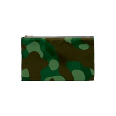 Initial Camouflage Como Green Brown Cosmetic Bag (small)  by Mariart