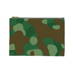 Initial Camouflage Como Green Brown Cosmetic Bag (large)  by Mariart