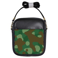Initial Camouflage Como Green Brown Girls Sling Bags by Mariart