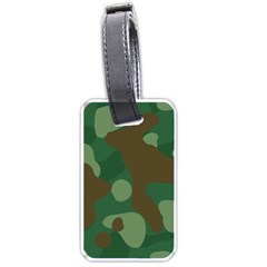 Initial Camouflage Como Green Brown Luggage Tags (one Side) 
