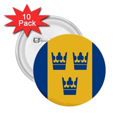 King Queen Crown Blue Yellow 2 25  Buttons (10 Pack) 