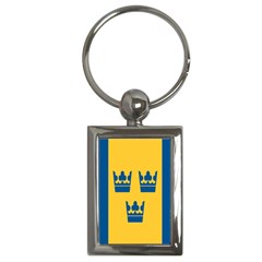 King Queen Crown Blue Yellow Key Chains (rectangle) 