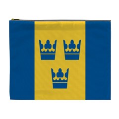 King Queen Crown Blue Yellow Cosmetic Bag (xl) by Mariart