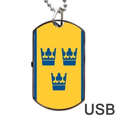 King Queen Crown Blue Yellow Dog Tag Usb Flash (one Side)