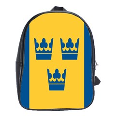 King Queen Crown Blue Yellow School Bags (xl)  by Mariart