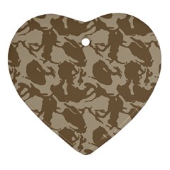 Initial Camouflage Brown Ornament (heart)