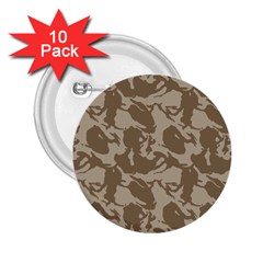 Initial Camouflage Brown 2 25  Buttons (10 Pack) 