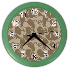 Initial Camouflage Brown Color Wall Clocks