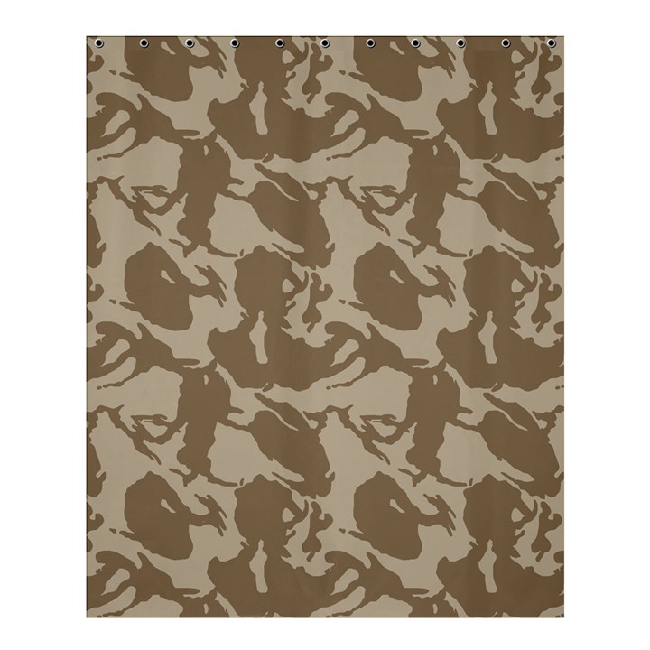 Initial Camouflage Brown Shower Curtain 60  x 72  (Medium) 