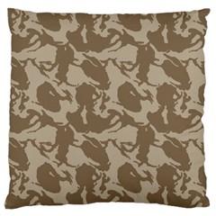 Initial Camouflage Brown Large Flano Cushion Case (one Side) by Mariart