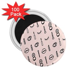 Makeup Tools Eye Mirror Pink Lip 2 25  Magnets (100 Pack)  by Mariart