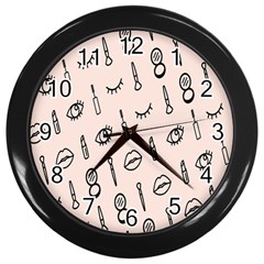 Makeup Tools Eye Mirror Pink Lip Wall Clocks (black) by Mariart