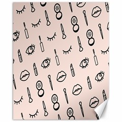 Makeup Tools Eye Mirror Pink Lip Canvas 16  X 20   by Mariart