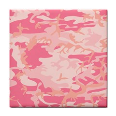 Initial Camouflage Camo Pink Tile Coasters