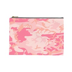 Initial Camouflage Camo Pink Cosmetic Bag (large)  by Mariart