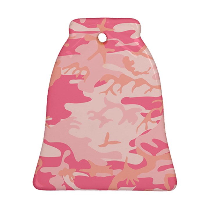 Initial Camouflage Camo Pink Bell Ornament (Two Sides)