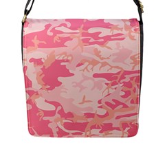 Initial Camouflage Camo Pink Flap Messenger Bag (l)  by Mariart