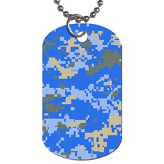 Oceanic Camouflage Blue Grey Map Dog Tag (two Sides) by Mariart