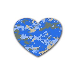 Oceanic Camouflage Blue Grey Map Heart Coaster (4 Pack)  by Mariart