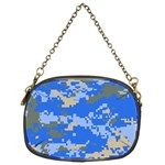 Oceanic Camouflage Blue Grey Map Chain Purses (Two Sides)  Front
