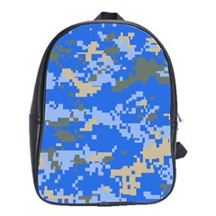 Oceanic Camouflage Blue Grey Map School Bags(large)  by Mariart