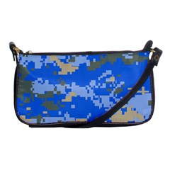 Oceanic Camouflage Blue Grey Map Shoulder Clutch Bags by Mariart